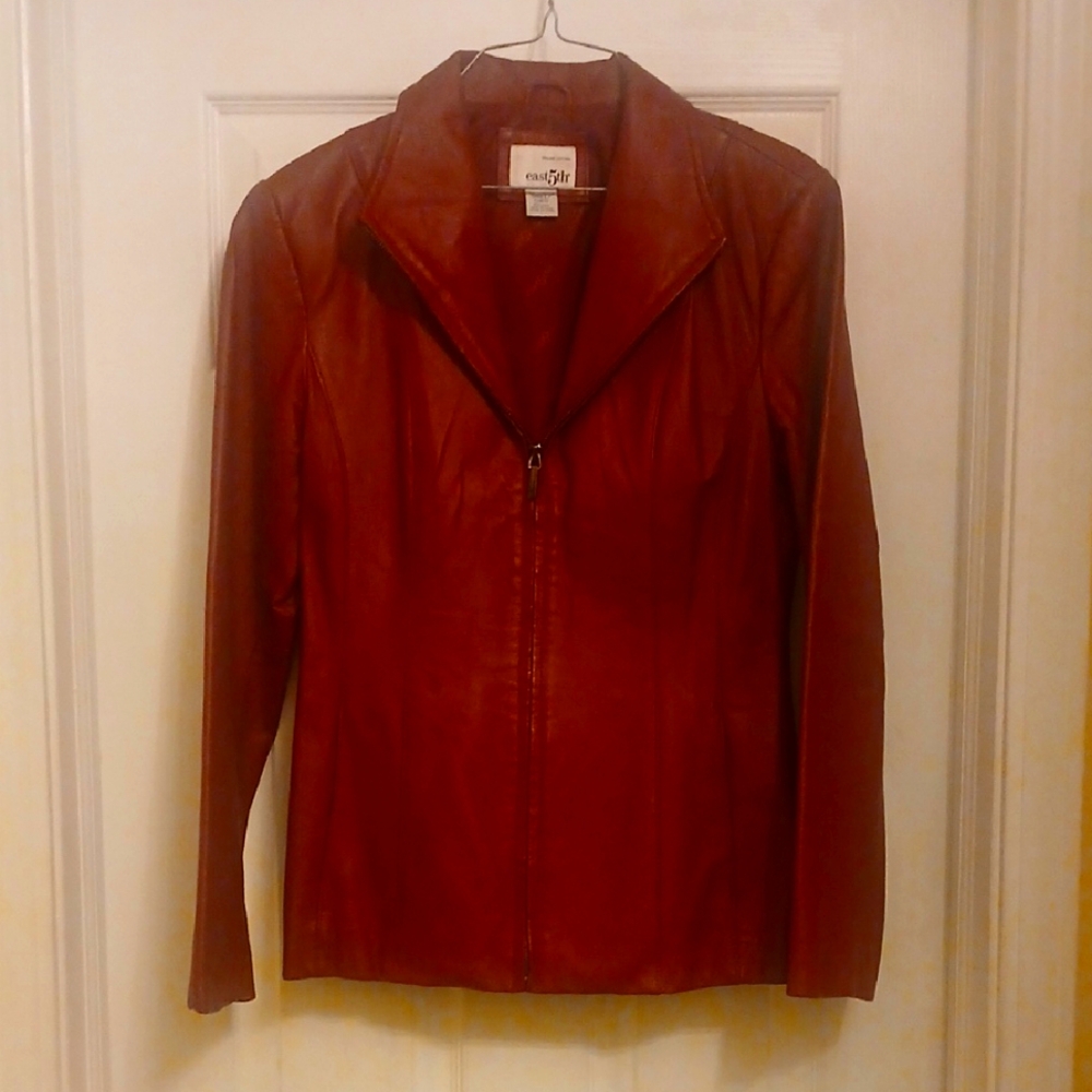 East 5th Women's Red Leather Jacket